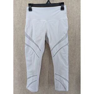 Lululemon White Mesh Panel Leggings Size 8 Wunder Under HR Crop 21"
Mesh